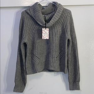 cropped turtle neck sweater